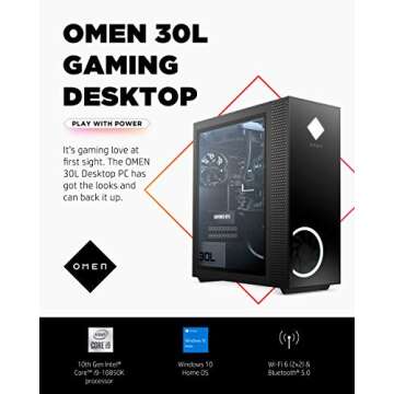OMEN 30L Gaming Desktop PC, NVIDIA GeForce RTX 3080 Graphics Card, 10th Generation Intel Core i9-10850K Processor, 32 GB RAM, 1 TB SSD and 2 TB Hard Drive, Windows 10 Home (GT13-0092, 2020)