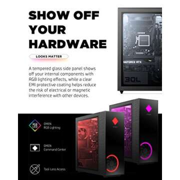 OMEN 30L Gaming Desktop PC, NVIDIA GeForce RTX 3080 Graphics Card, 10th Generation Intel Core i9-10850K Processor, 32 GB RAM, 1 TB SSD and 2 TB Hard Drive, Windows 10 Home (GT13-0092, 2020)