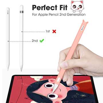 Silicone Case for Apple Pencil 2nd Generation Holder Sleeve Skin Pocket Cover Accessories Kit for iP...