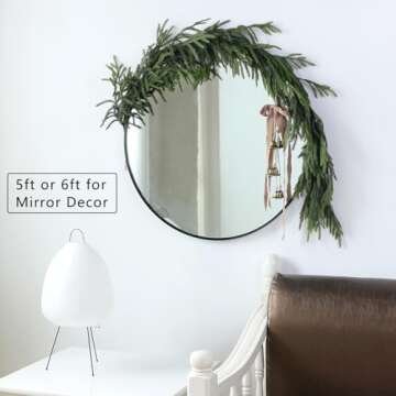 5 FT Real Touch Norfolk Pine Garland Green Artificial Christmas Garland Faux Greenery Garland for Holiday Fireplace Mantle Window Indoor Outdoor Decor (1PCS)