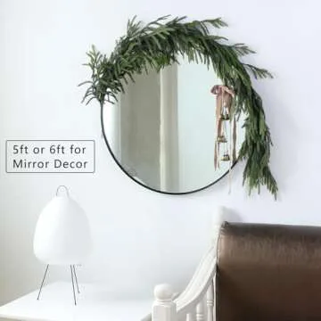 5 FT Real Touch Norfolk Pine Garland Green Artificial Christmas Garland Faux Greenery Garland for Holiday Fireplace Mantle Window Indoor Outdoor Decor (1PCS)