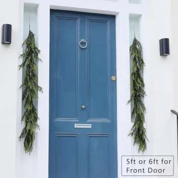 5 FT Real Touch Norfolk Pine Garland Green Artificial Christmas Garland Faux Greenery Garland for Holiday Fireplace Mantle Window Indoor Outdoor Decor (1PCS)