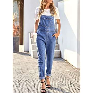 Luvamia Women's Adjustable Denim Bib Overalls for Casual Style