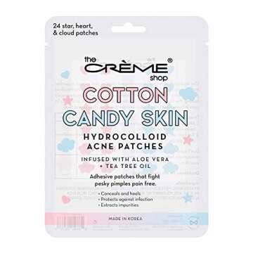 The Crème Shop Cotton Candy Skin Hydrocolloid Acne Patches, Acne Healing Dots/Stickers, Acne Treatm...