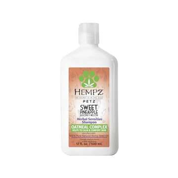 Hempz Petz, Dog Shampoo, Sweet Pineapple & Honey Melon Herbal Sensitive Shampoo, Soothing Oatmeal Complex,17 oz.