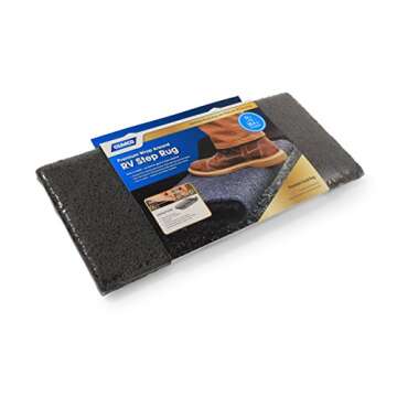 Camco 42968 Gray Premium Wrap Around RV Step Rug (PVC Material (22" x 23"))