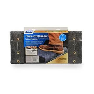 Camco 42968 Gray Premium Wrap Around RV Step Rug (PVC Material (22" x 23"))