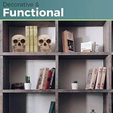 Joyvano Halloween Bookends - Skull Bookends for Shelves - Goth Bookshelf Home Decoration Decor Gothic Book Ends - Unique Bookend to Hold Books Heavy Duty - Witchy Horror Edgar Allan Poe Decor