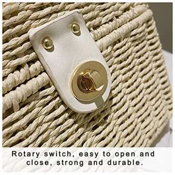 YXCXGO Women's Straw Bag Wicker Woven Basket Beach Purse Summer Purses Vacation Handbags Rattan Crossbody Bag Straw Purse