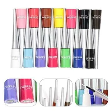 CmaaDu 14Pcs/Box 6g Popular Smooth Soft Bristles Eye Liner,Multicolor Matte Eyeliner Set,Super Slim Long-Lasting Eye Liner Pen-Multicolor