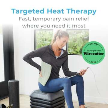 Pure Enrichment PureRelief XL Heating Pad - 12" x 24" Electric Heating Pad for Back Pain & Cramps, 6...