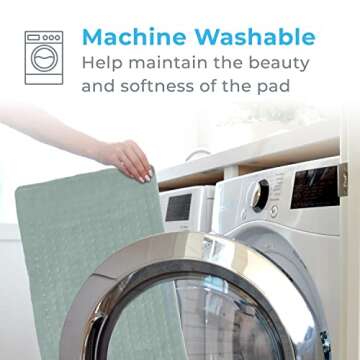 Pure Enrichment PureRelief XL Heating Pad - 12" x 24" Electric Heating Pad for Back Pain & Cramps, 6 Heat Settings, FSA/HSA Eligible, Soft Machine Wash Fabric, Auto-Off & Moist Heat (Zen Green)