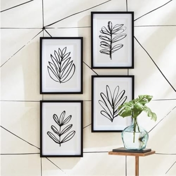 Modern Minimalist Botanical Leaf Prints Set of 4