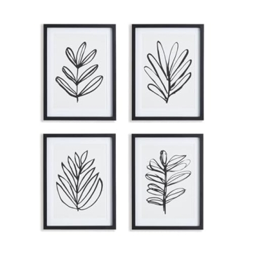 Modern Minimalist Botanical Leaf Prints Set of 4