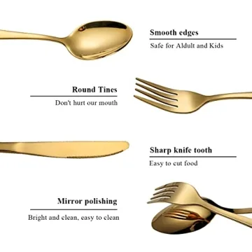 Berglander 20-Piece Gold Flatware Set - Elegant Stainless Steel Cutlery