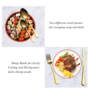 Berglander 20-Piece Gold Flatware Set - Elegant Stainless Steel Cutlery