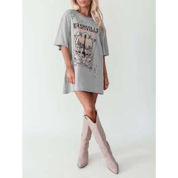 Imily Bela Nashville Oversized T-Shirt for Music Lovers