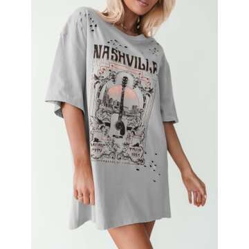Imily Bela Nashville Oversized T-Shirt for Music Lovers
