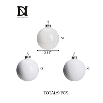 Shop DN DECONATION Stunning White Glass Christmas Ornaments