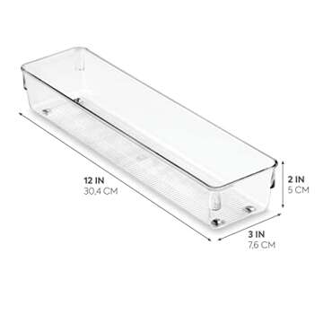 INTERDESIGN 52530 Linus Organizer, 3.2 by 12.8-Inch, Clear