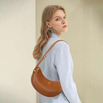 Keyli Small Shoulder Bag for Women Waterproof Leather Crescent Crossbody Bags for Girl Fashionable C...