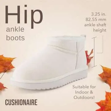 CUSHIONAIRE Women's Hip 2 Genuine Suede Ankle Snow Boots - Cozy and Stylish Winter Wear