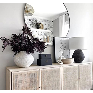 WHITE OAK VILLAGE 22" Wood Chain Link Decor and Beaded Garland Set - Hand Carved Decorative Wood Chain, Farmhouse Decor, Wooden Chain Link, Coffee Table Decor, Shelf Decor, White Washed