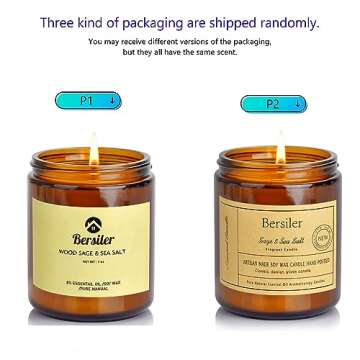 Relaxing Sage Sea Salt Scented Candle for Home & Gifts