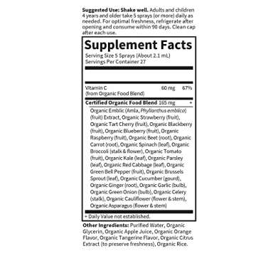 Garden of Life Vitamin C Spray - Organic Immune Boosting