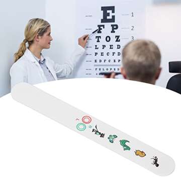 Check Vision Tester Stick, ANGGREK Kids Fixation Stick Vision Tester Clear Colorful Animal Patterns Coating Thicken Eye Test Card(No.2)