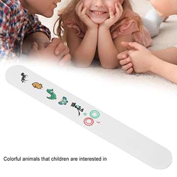 Check Vision Tester Stick, ANGGREK Kids Fixation Stick Vision Tester Clear Colorful Animal Patterns Coating Thicken Eye Test Card(No.2)