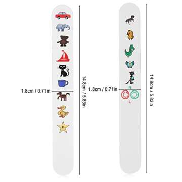 Check Vision Tester Stick, ANGGREK Kids Fixation Stick Vision Tester Clear Colorful Animal Patterns Coating Thicken Eye Test Card(No.2)