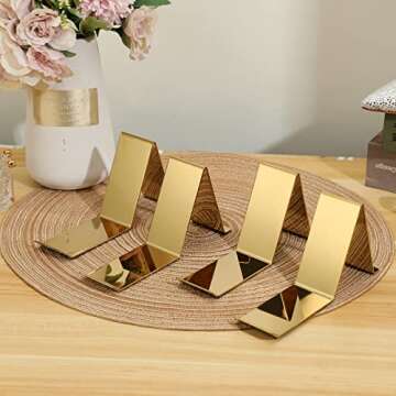 K KAIDIYIN 4 Pcs Gold Shoe Display Stands Metal Sandal Display Stands High Heel Display Rack Holder for Shoe Store Home Shopping Malls