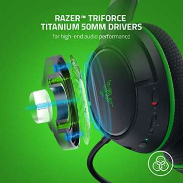 Razer Kaira Wireless Gaming Headset for Xbox Series X|S, Xbox One: Triforce Titanium 50mm Drivers - ...