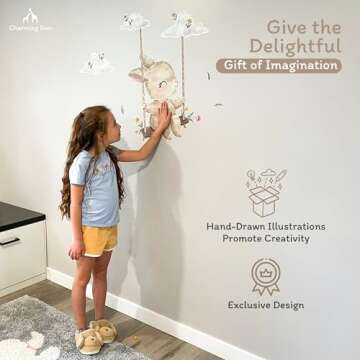 Large Fabric Removable Wall Decal – Peel-and-Stick, Animal Wall Stickers, Playroom & Nursery Decor – Bunny, Sensory-Textured Baby Nursery Decor & Kids Wall Decal by Charming Duo