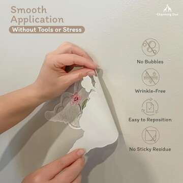 Large Fabric Removable Wall Decal – Peel-and-Stick, Animal Wall Stickers, Playroom & Nursery Decor – Bunny, Sensory-Textured Baby Nursery Decor & Kids Wall Decal by Charming Duo