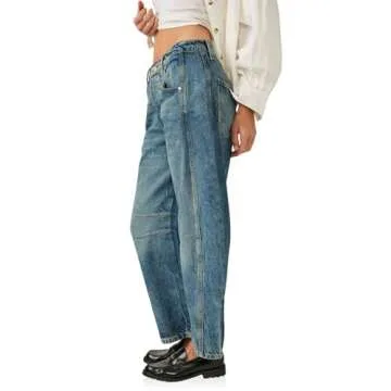 PLNOTME Women's Baggy Boyfriend Jeans for Stylish Comfort