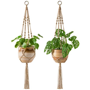 Stylish Mkono Macrame Plant Hangers for Indoor Outdoor Use