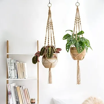 Stylish Mkono Macrame Plant Hangers for Indoor Outdoor Use