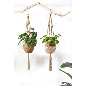 Stylish Mkono Macrame Plant Hangers for Indoor Outdoor Use