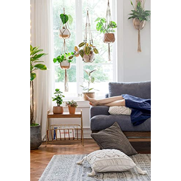 Stylish Mkono Macrame Plant Hangers for Indoor Outdoor Use