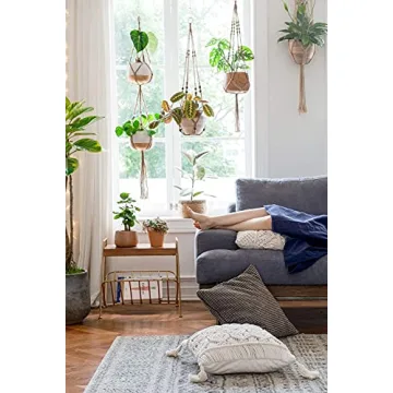 Stylish Mkono Macrame Plant Hangers for Indoor Outdoor Use