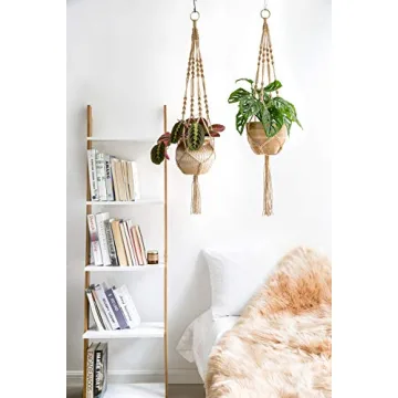 Stylish Mkono Macrame Plant Hangers for Indoor Outdoor Use