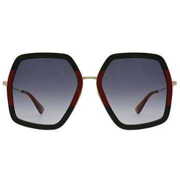 Gucci Women's Urban Web Block Sunglasses, Green Red/Grey, One Size