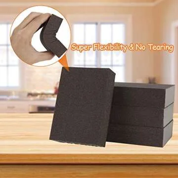 24 Pack Sanding Sponge Blocks Wet and Dry Sanding Block Coarse Medium Fine Superfine 4 Different Specifications, Washable and Reusable Sand Sponge Kit for Drywall, Metal, Wood