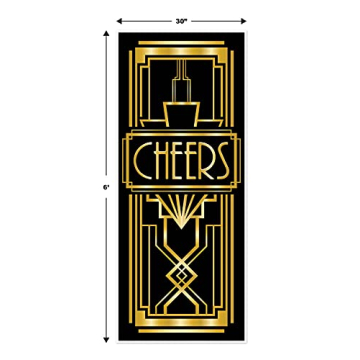 Beistle Cheers Door Cover for Gatsby Party Decor