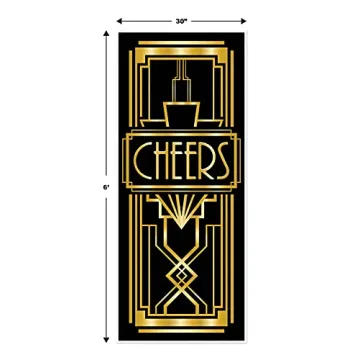 Beistle Cheers Door Cover for Gatsby Party Decor