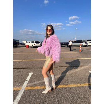 Fluffy Faux Fur Coat Women's Shaggy Jacket Lavender