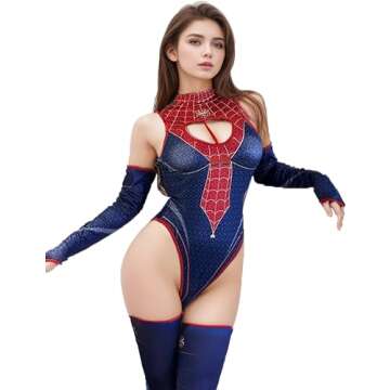 ST.Manrdy Women's High Waist One-Piece Anime Superhero Cosplay Bodysuit Sexy Lingerie for Women's Pa...