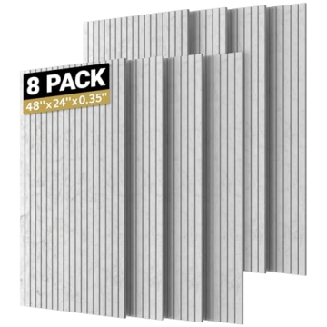 TONOR 8 Pack Large Acoustic Panels,48" X 24" X 0.35" Acoustical Wall Panel, Self-Adhesive Sound Proo...